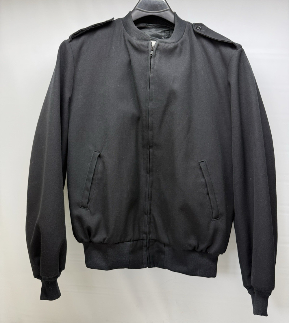 Vintage US Military Patriot by Weintraub Bros Co Bomber Jacket - Black Mens 46 L